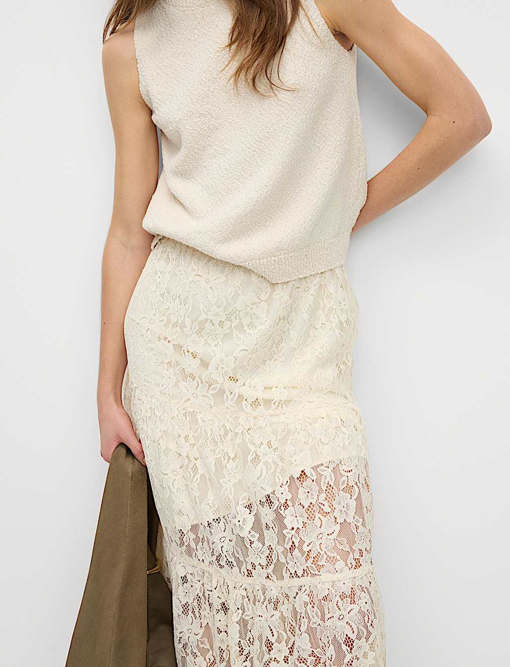 Lace Maxi Tiered Skirt