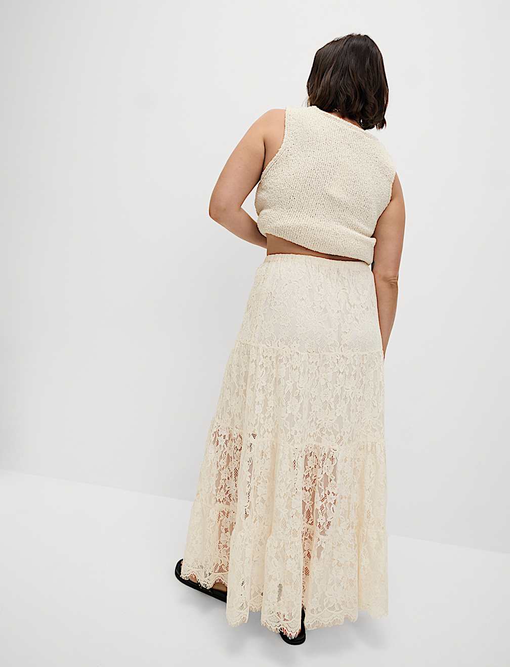 Lace Maxi Tiered Skirt