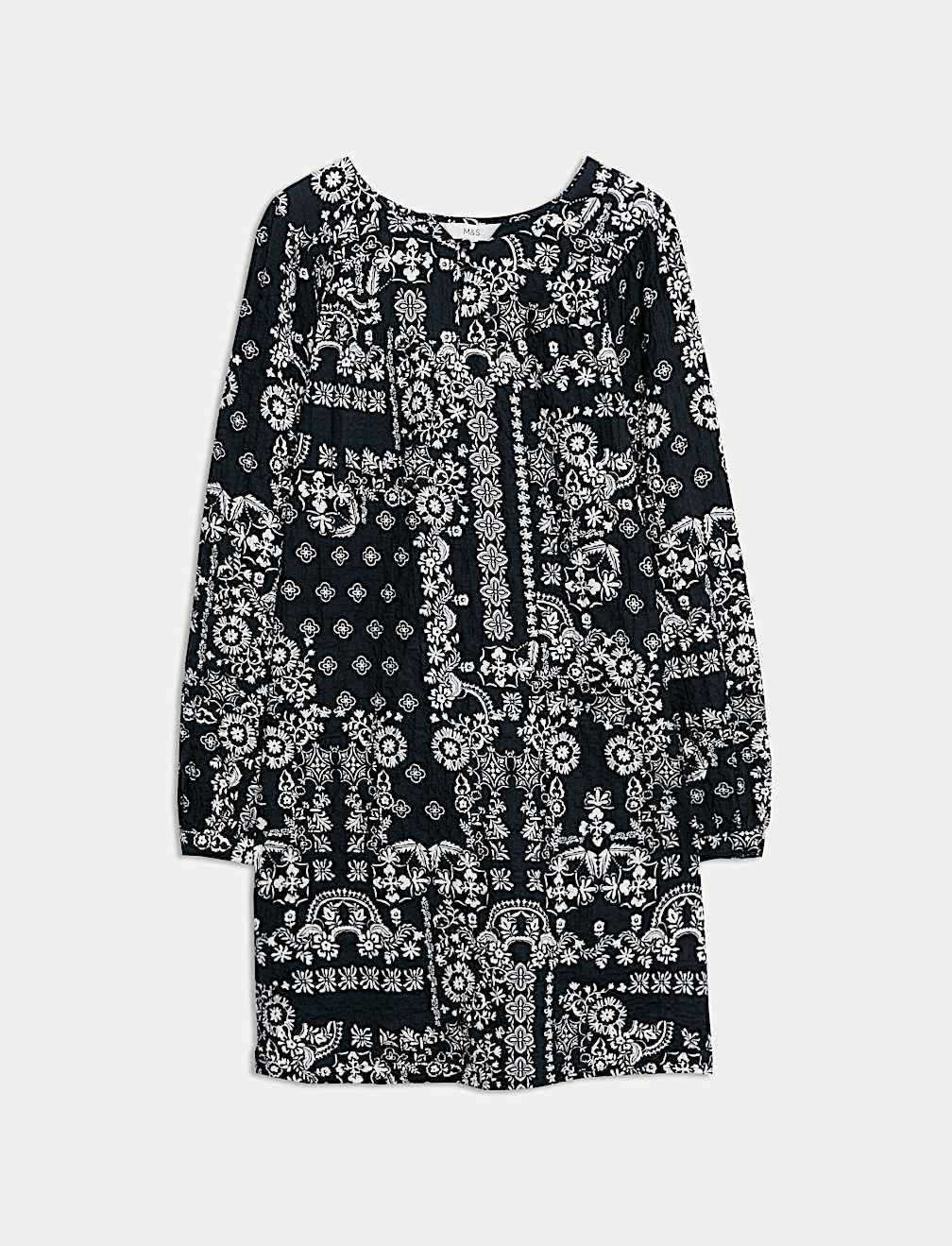 Cotton Rich Printed Mini Swing Dress