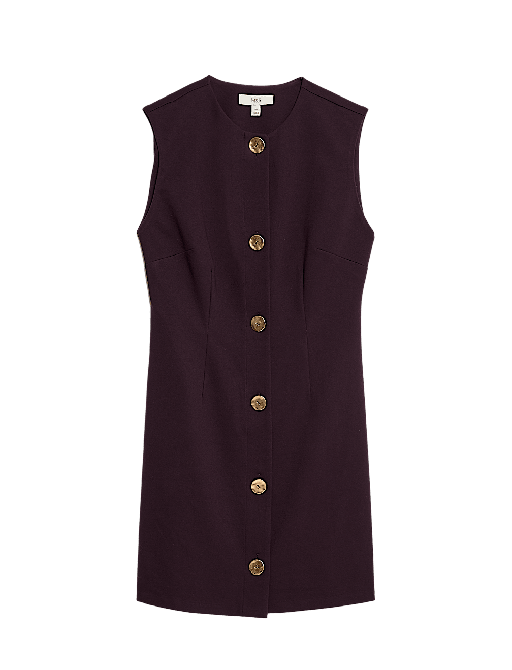 Button Detail Mini Shift Dress