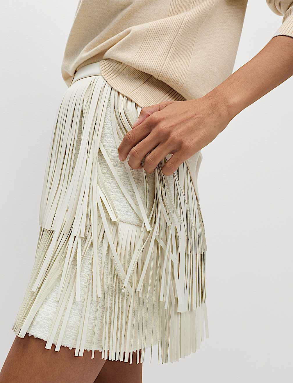 Fringe Detail Mini Skirt