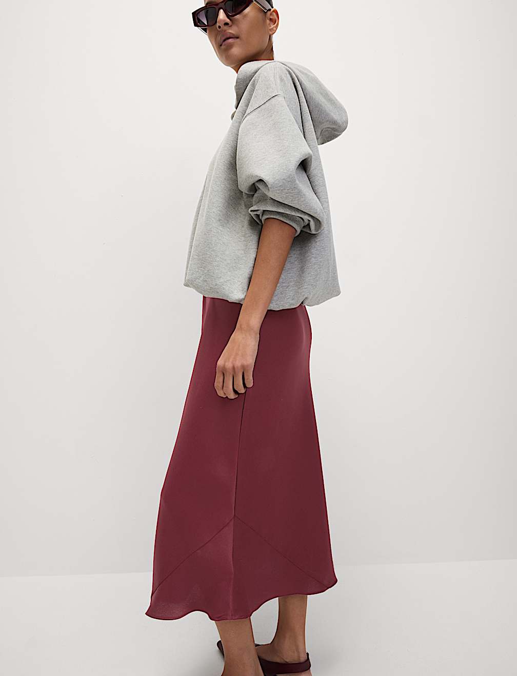 Satin Midaxi Slip Skirt