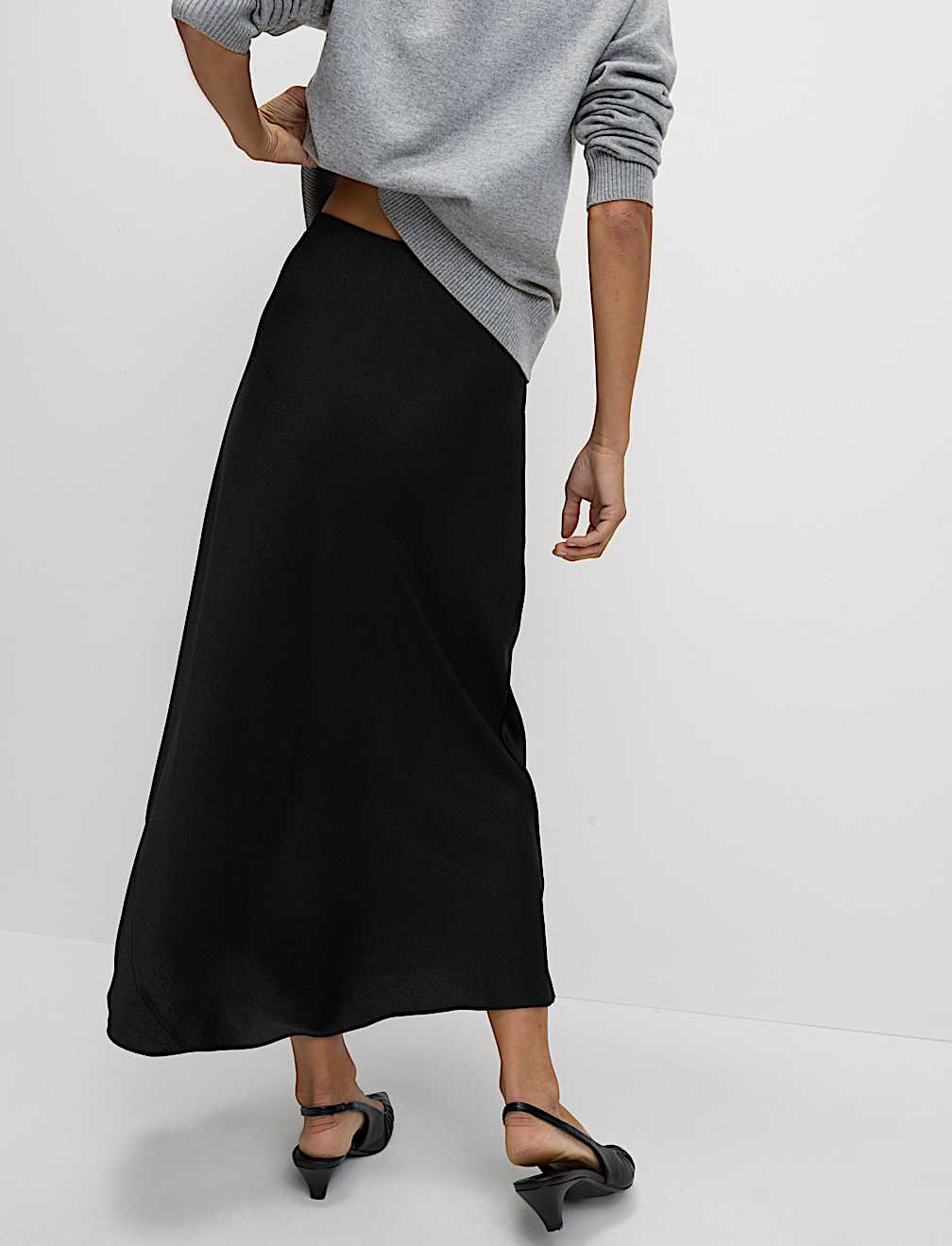 Satin Midaxi Slip Skirt