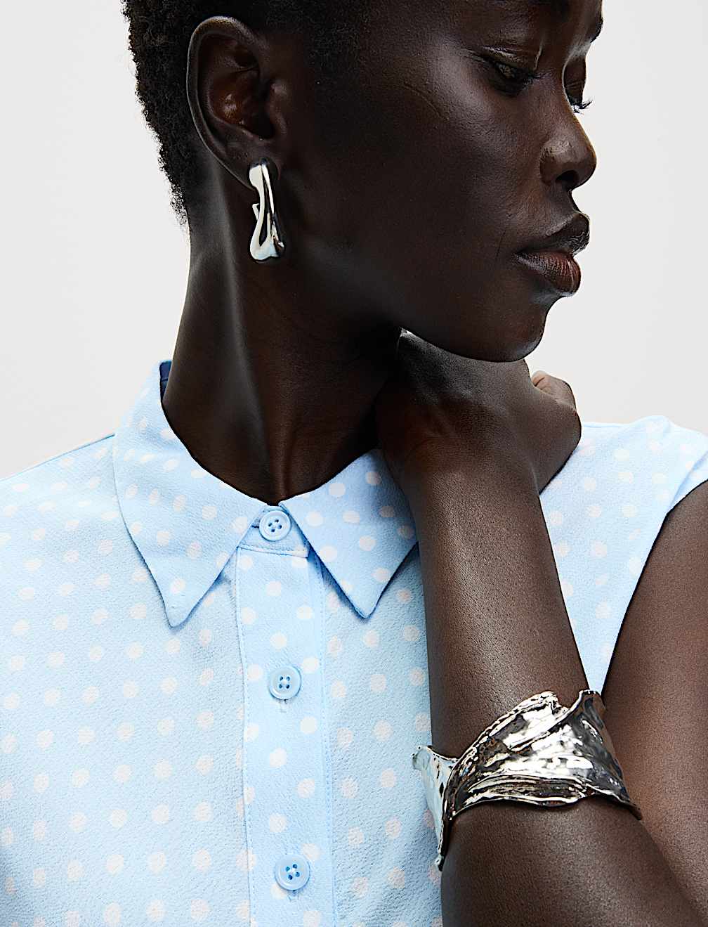 Polka Dot Maxi Shirt Dress