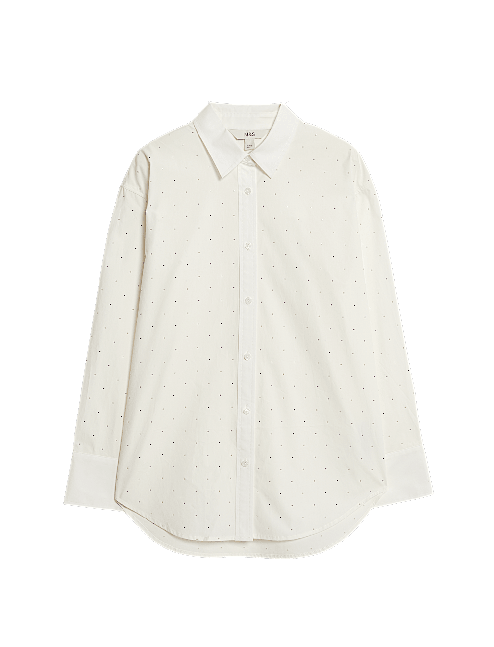 Pure Cotton Oversized Embellished Shirt