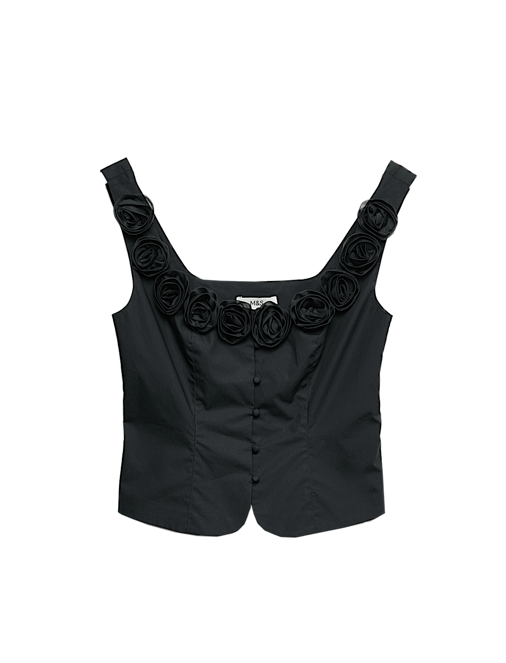 Pure Cotton Flower Detail Corset Top