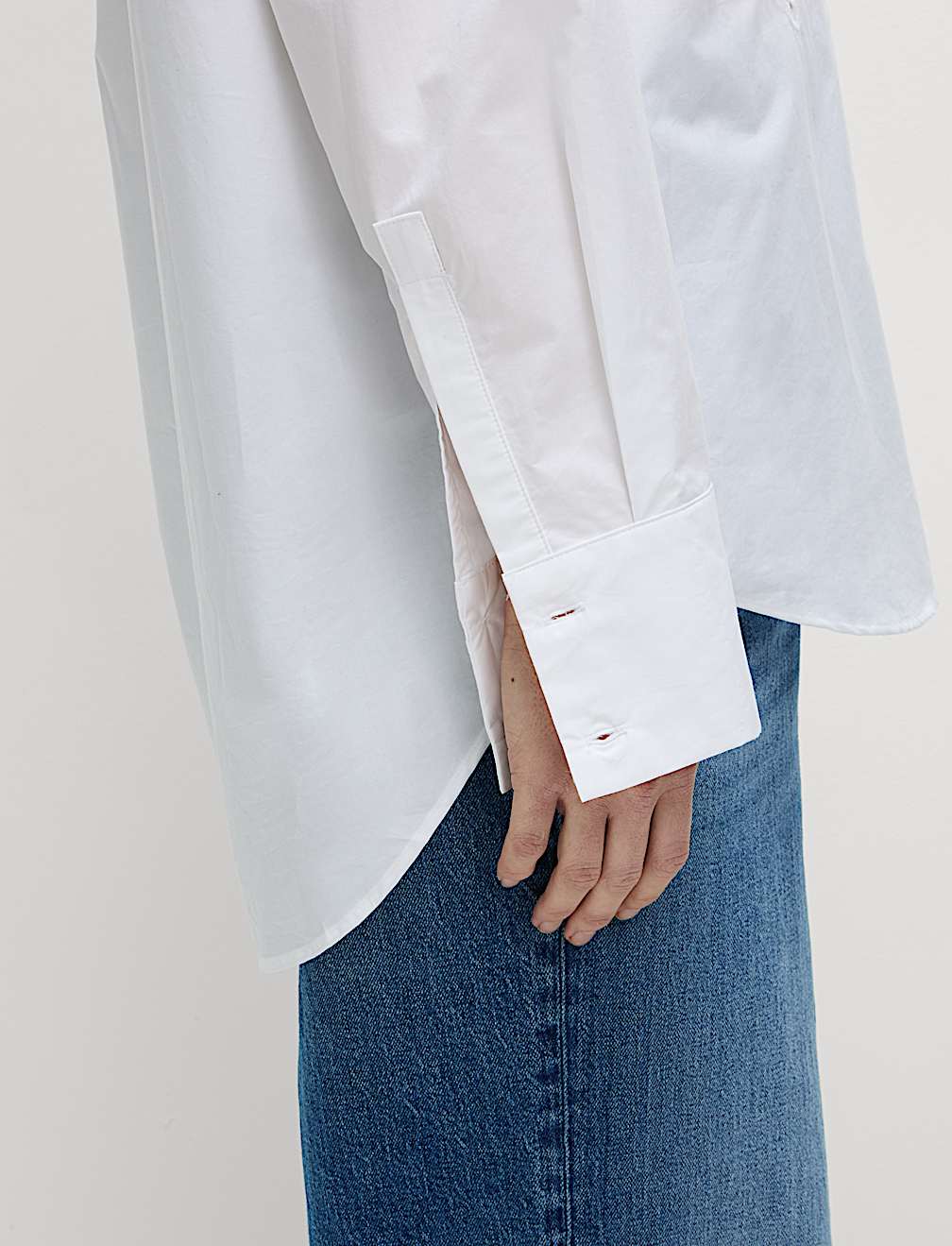 Pure Cotton Broderie Collared Shirt
