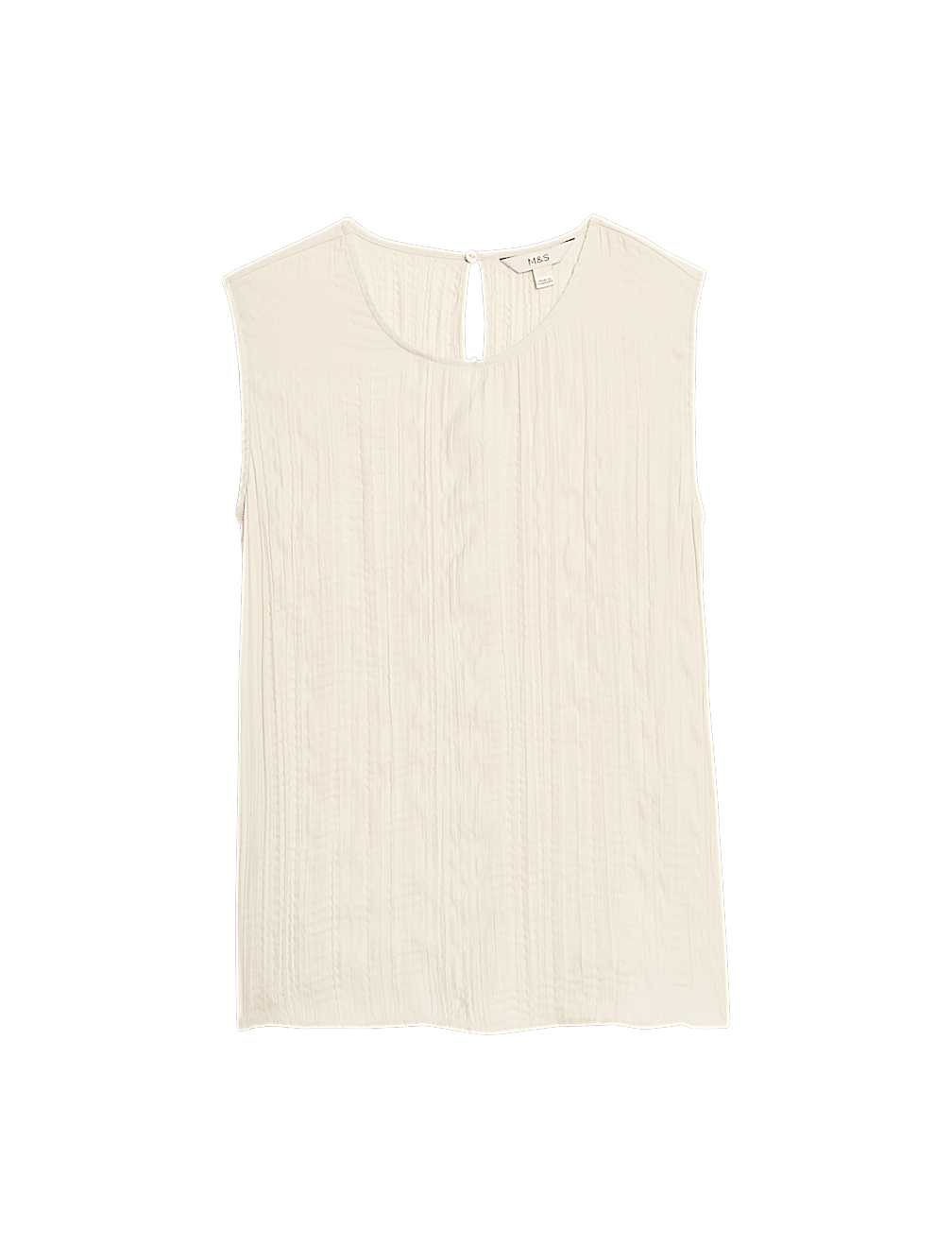 Plisse Round Neck Top