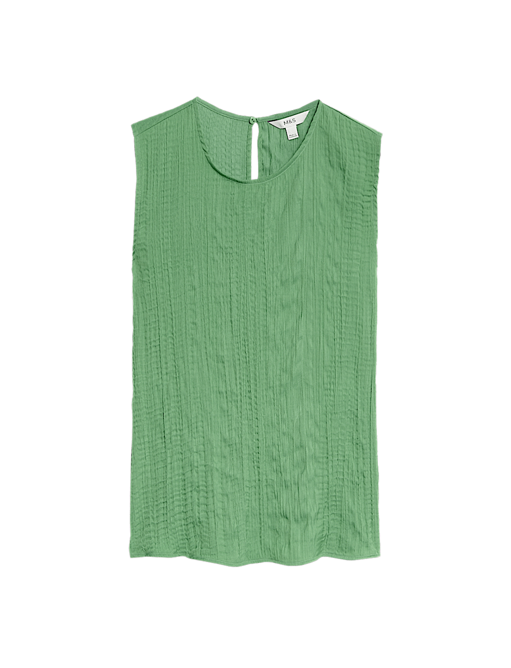 Plisse Round Neck Top