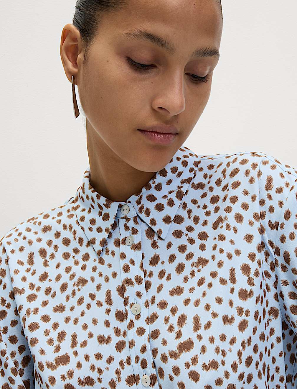 Printed Collared Button Through Shirt