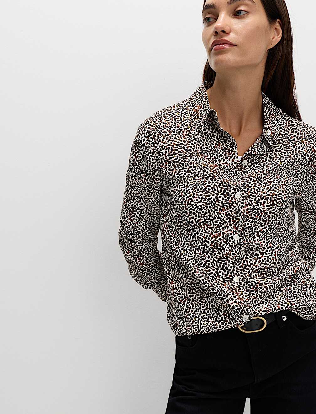 Printed Collared Button Through Shirt