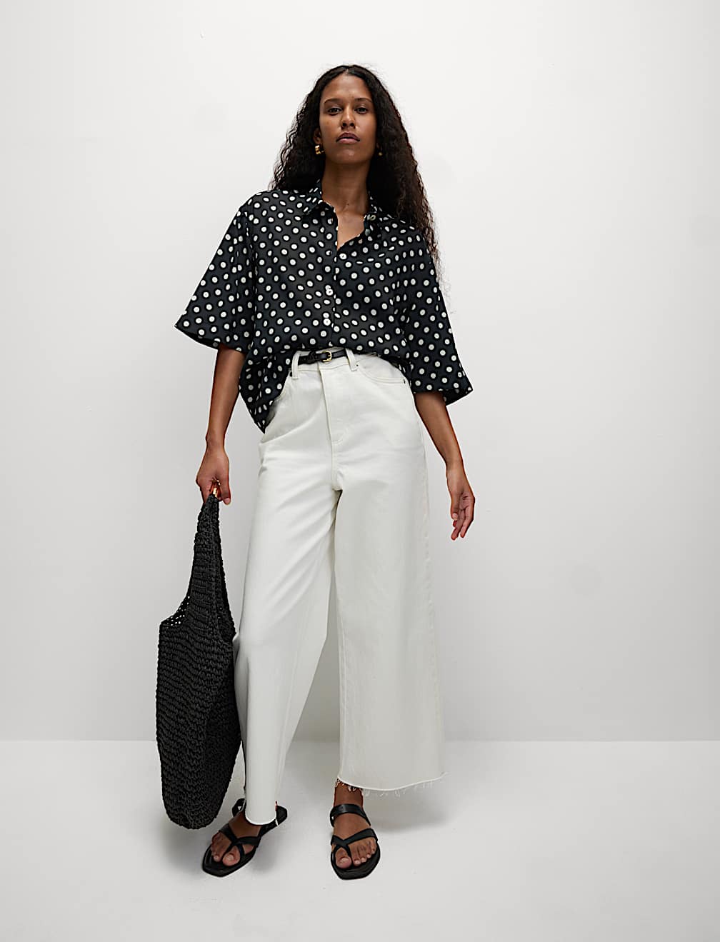 Printed Collared Oversized Resort Shirt