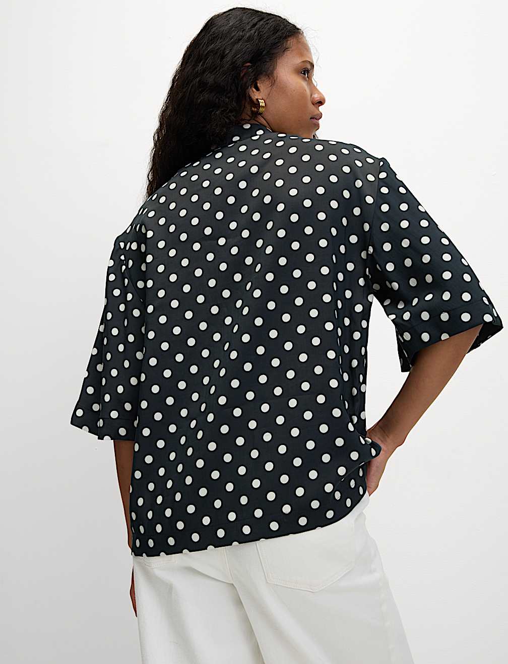 Printed Collared Oversized Resort Shirt
