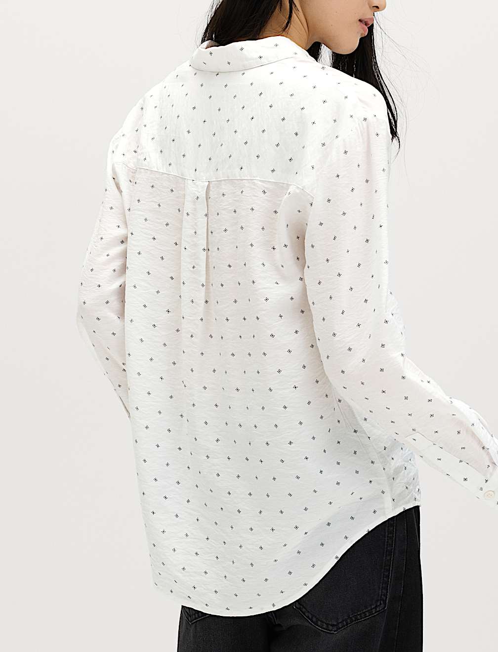 Textured Collared Button Through Shirt