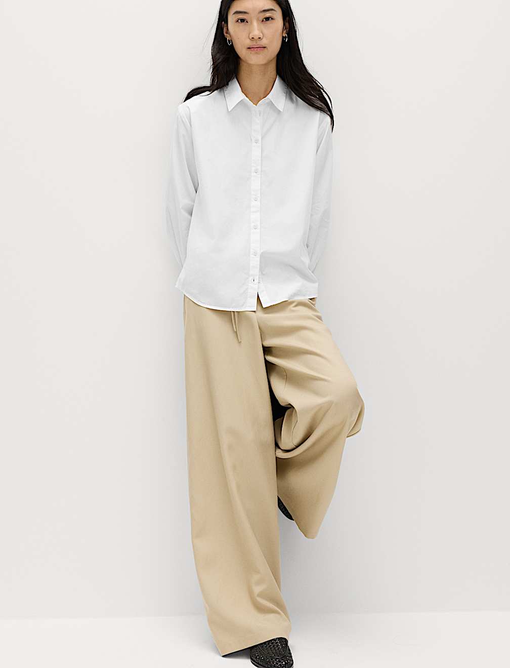 Pure Cotton Collared Button Through Shirt