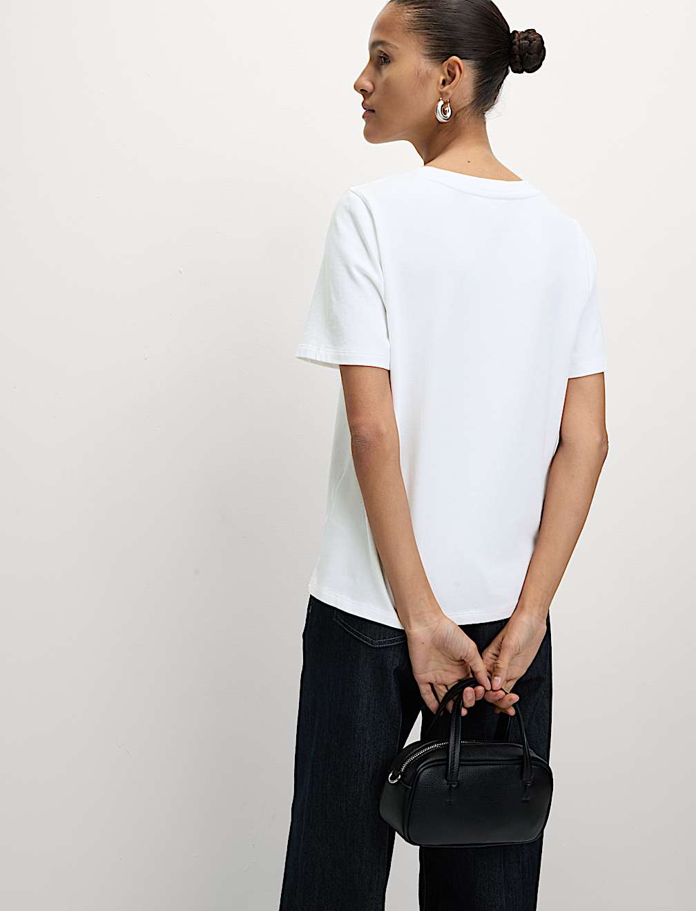Bow embellished jersey tee