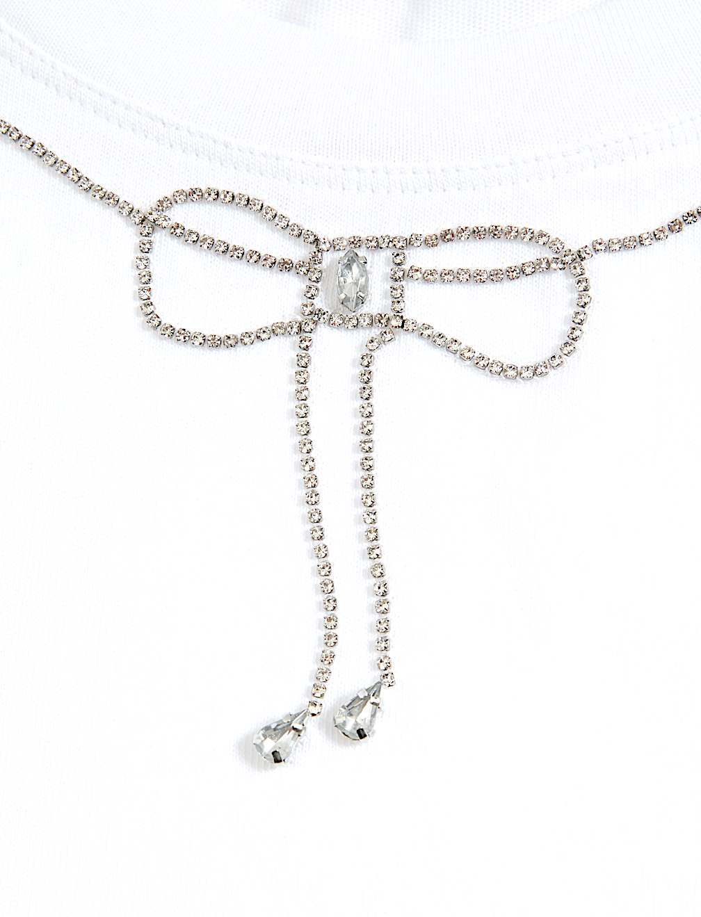 Bow embellished jersey tee