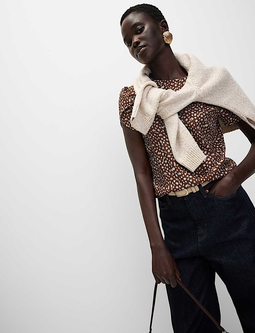 Printed Puff Sleeve Top