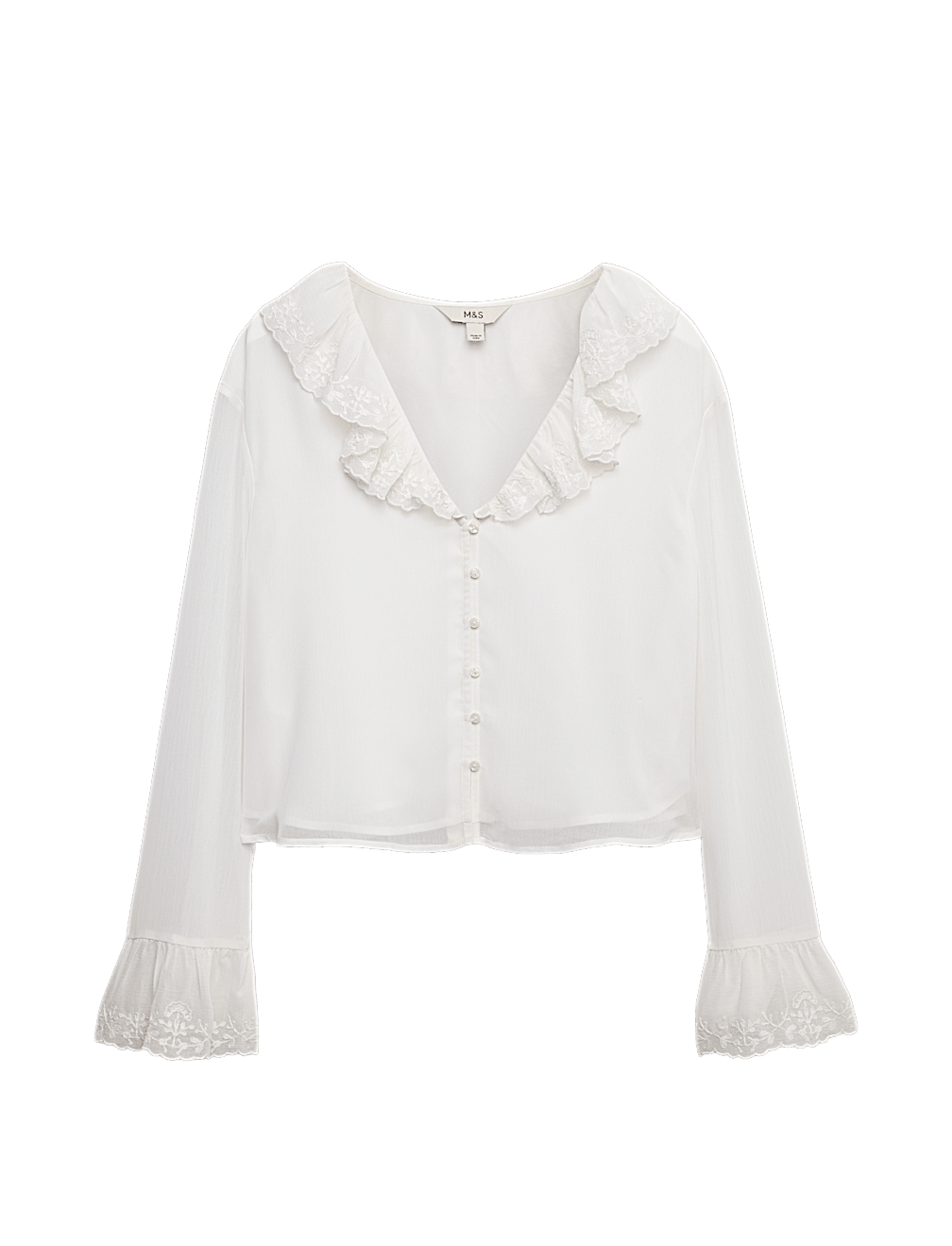 Broderie Frill Detail Blouse