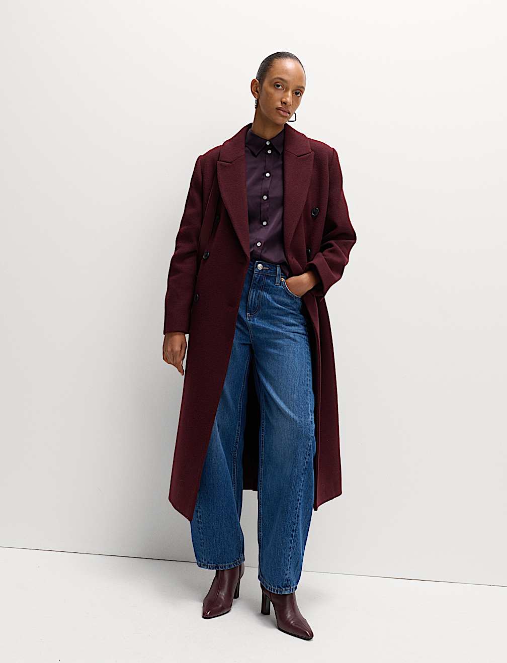 Satin Collared Button Through Shirt