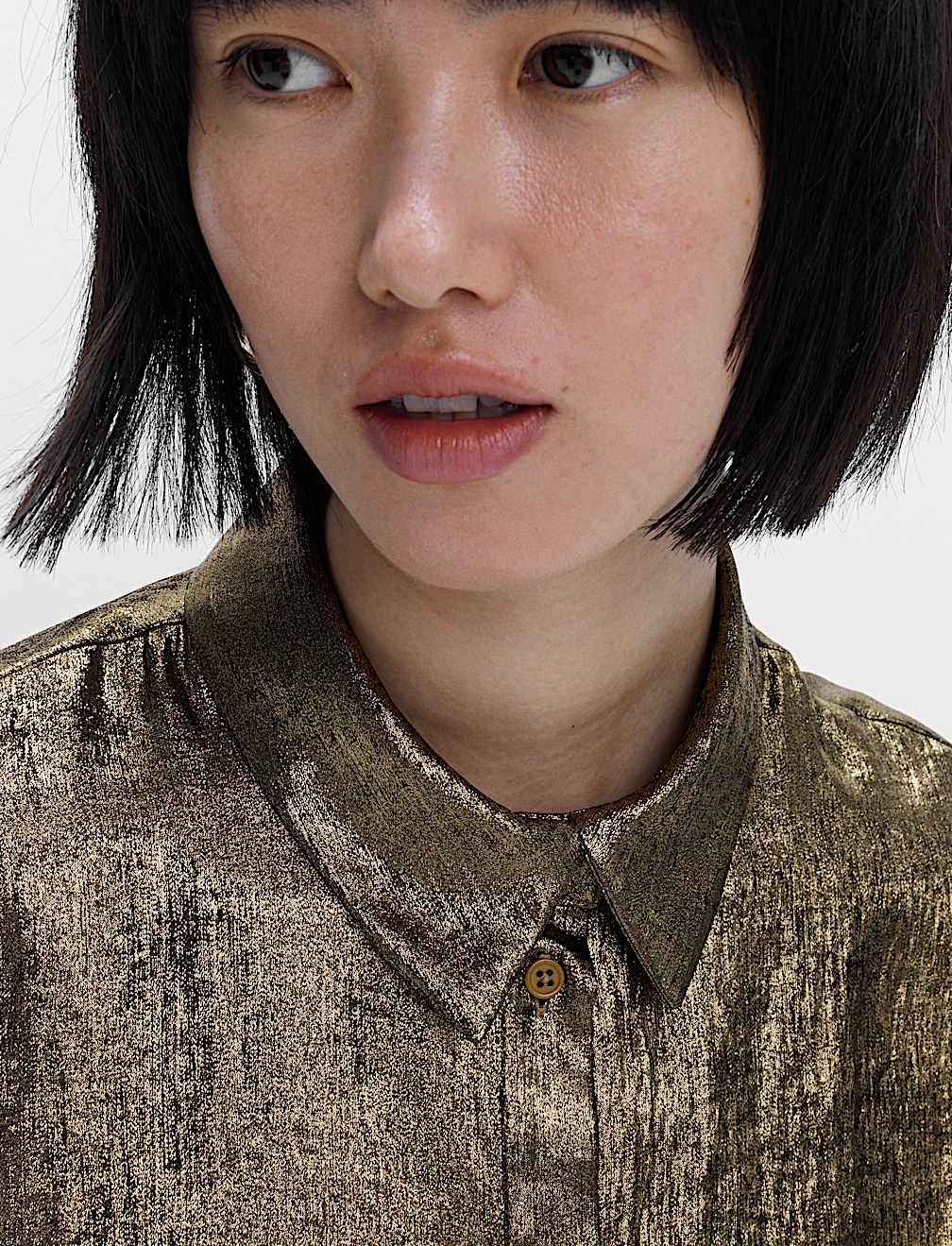 Foil Print Collared Shirt