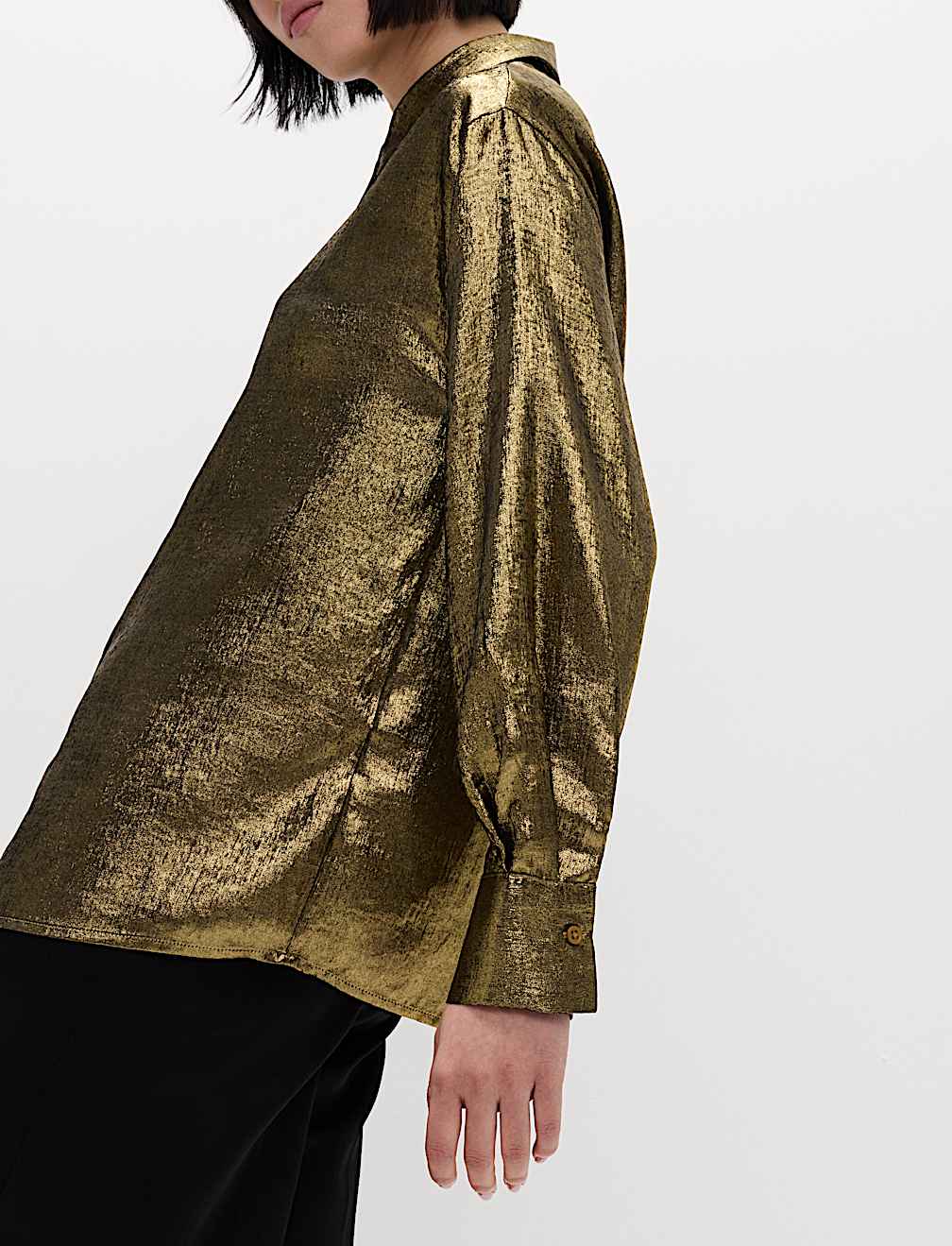 Foil Print Collared Shirt