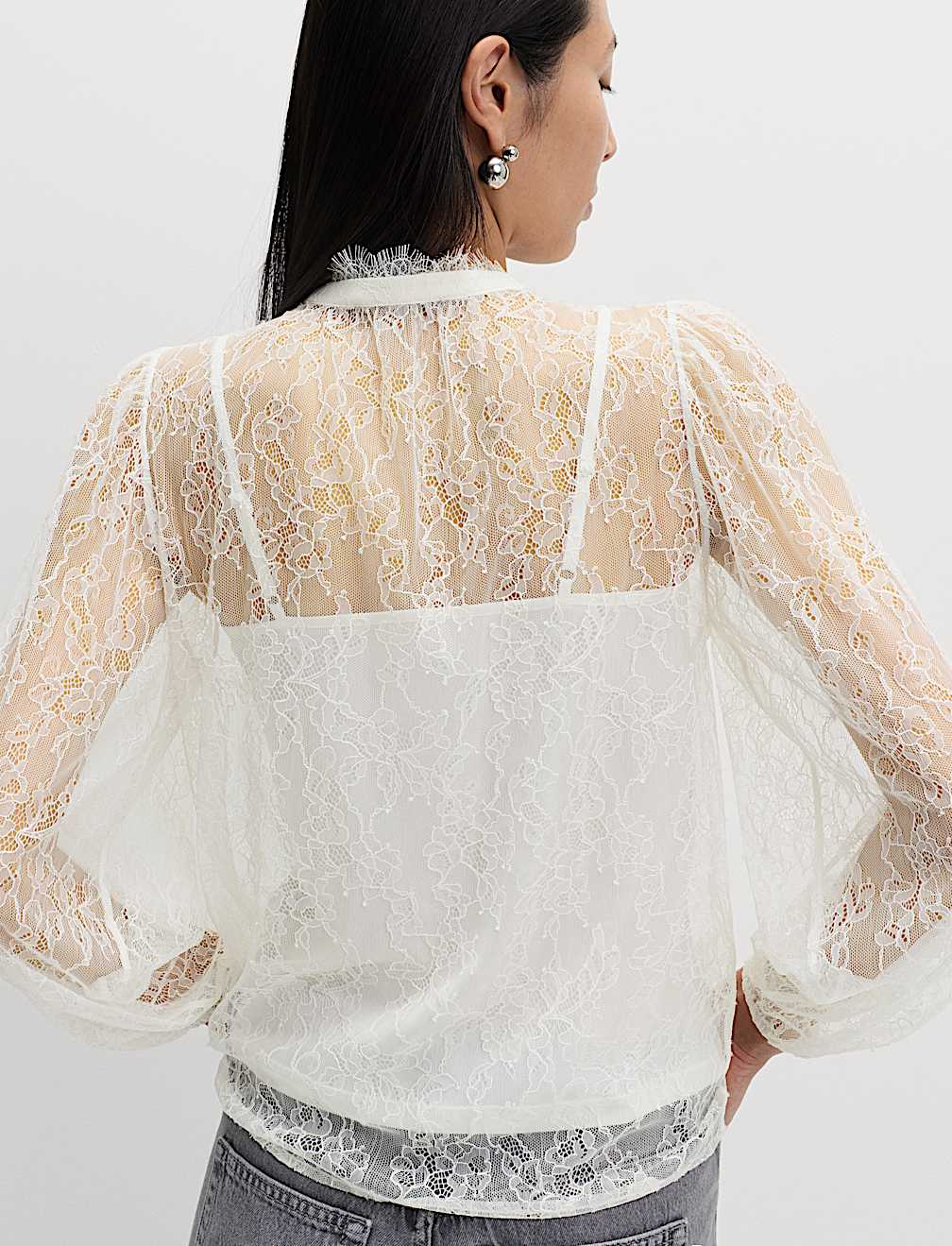 Lace High Neck Shirt