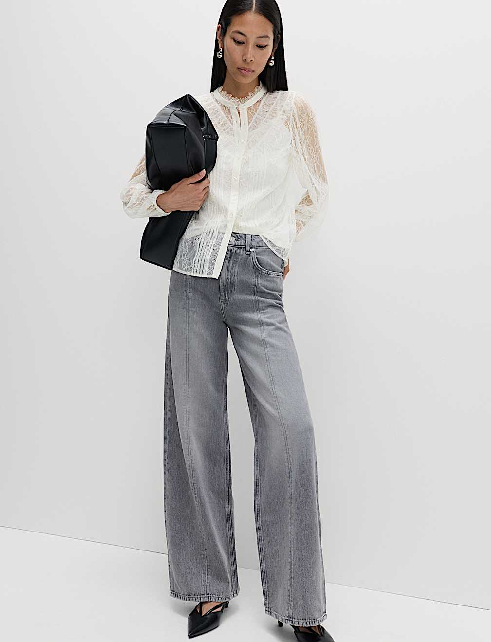 Lace High Neck Shirt