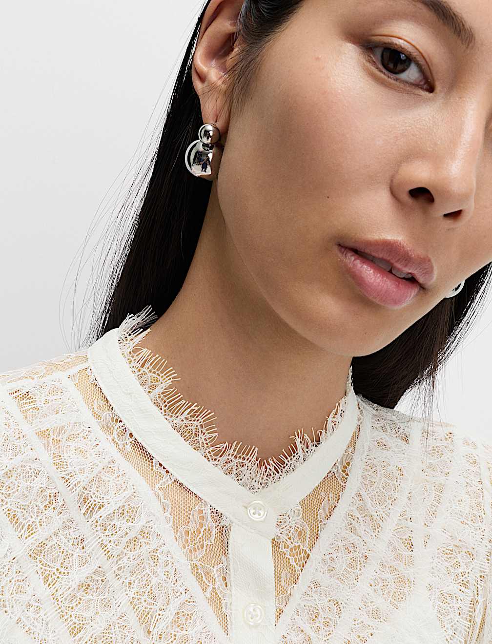 Lace High Neck Shirt