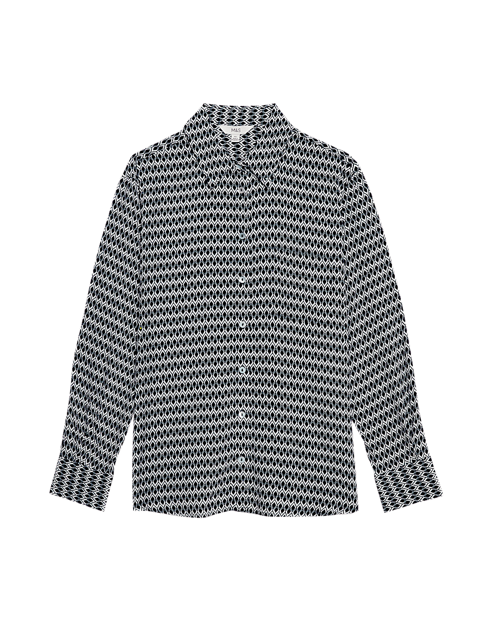 Geometric Collared Button Through Shirt