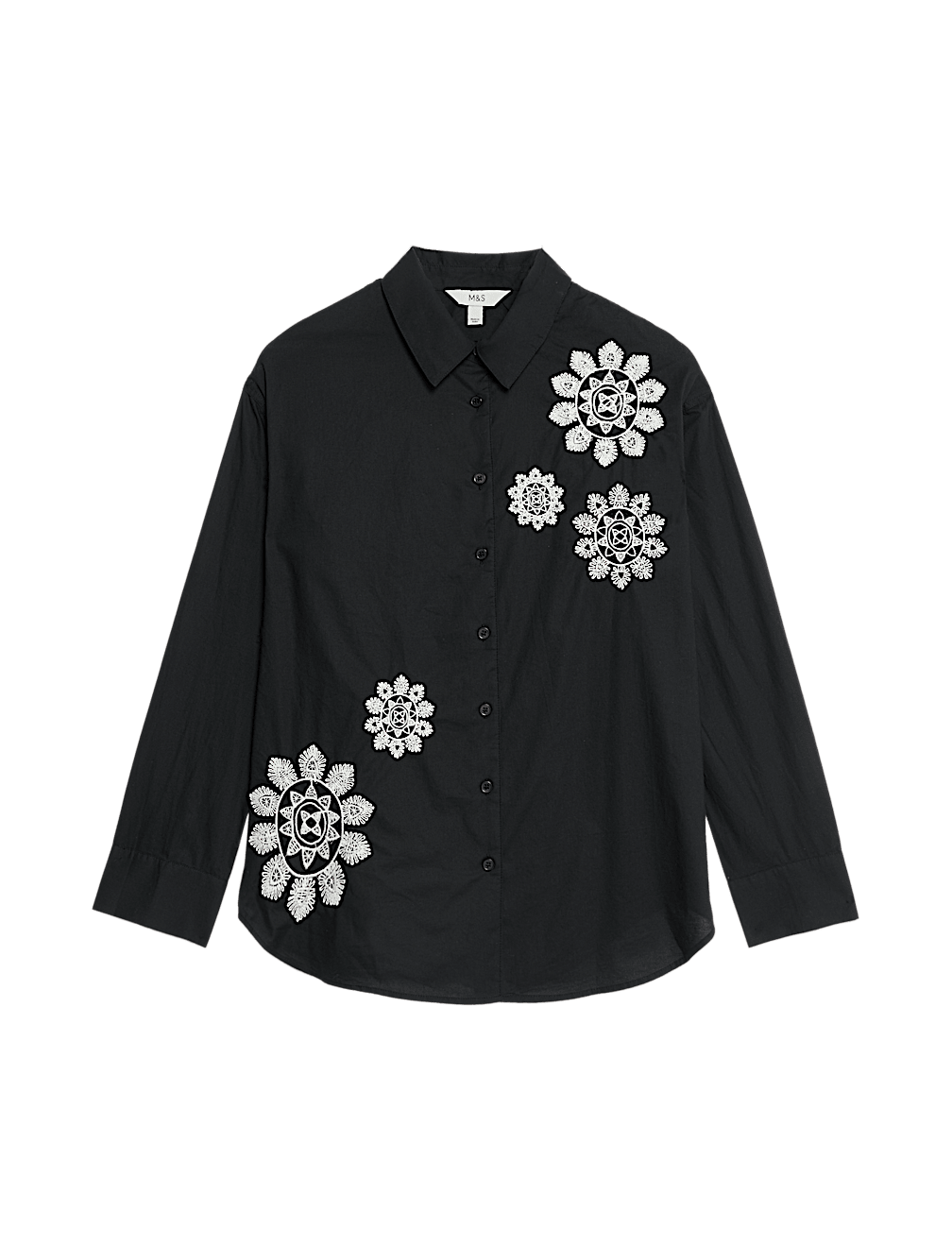 Pure Cotton Embroidered Collared Shirt