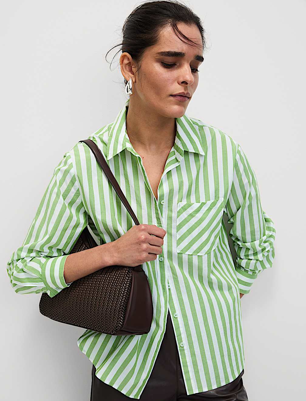 Pure Cotton Striped Collared Shirt