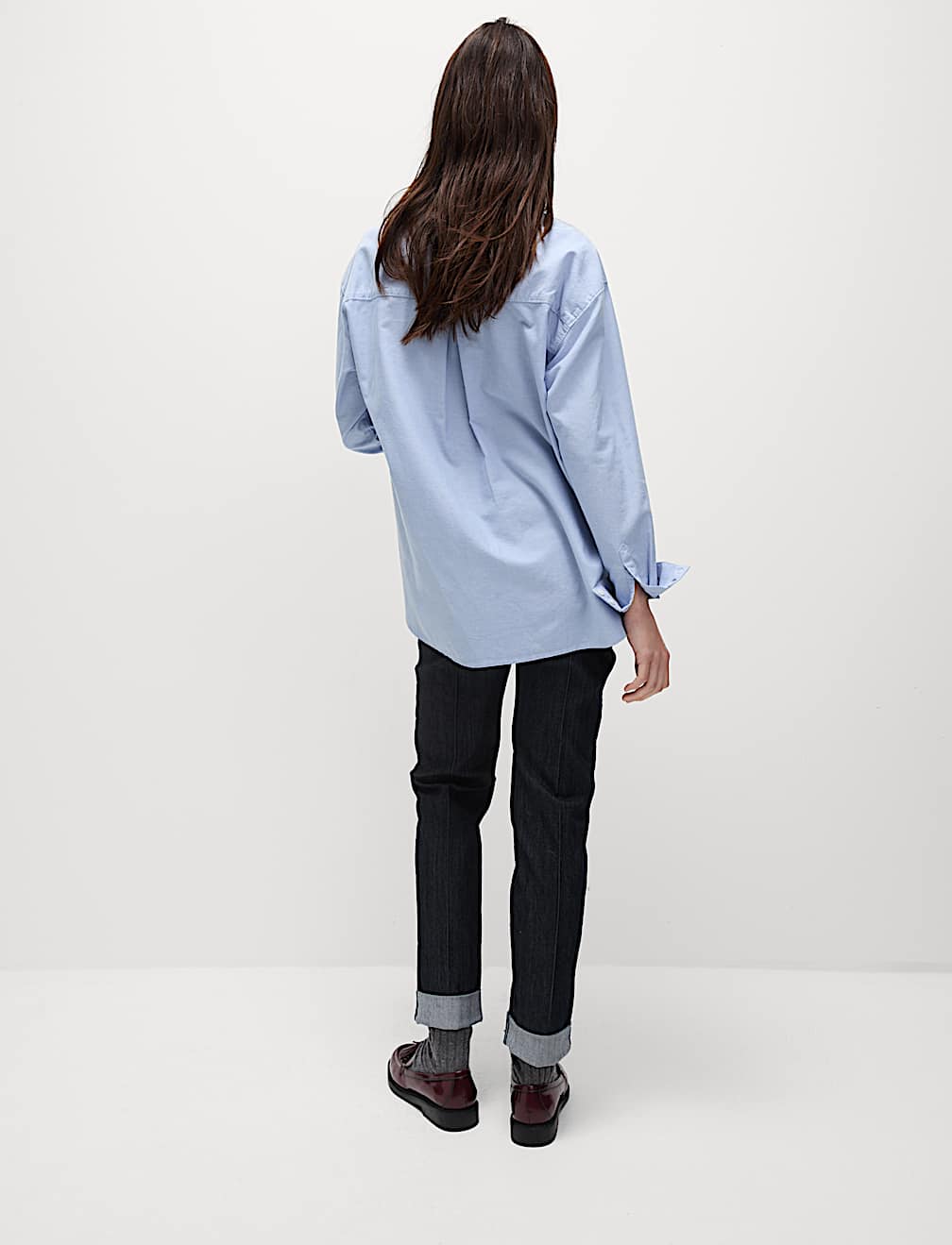 Pure Cotton Collared Oversized Shirt