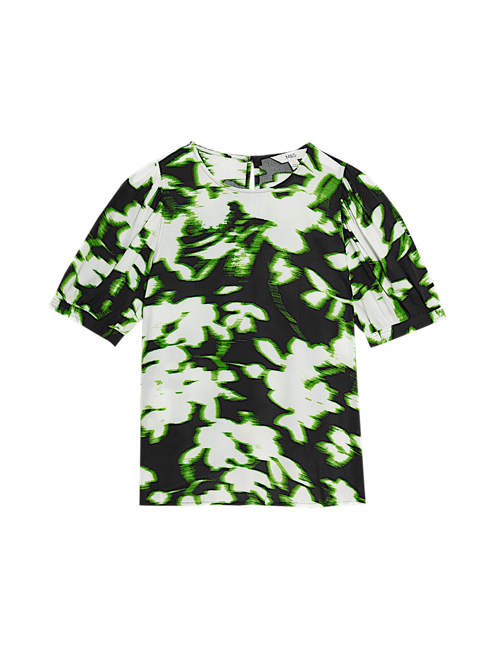 Printed Puff Sleeve Blouse