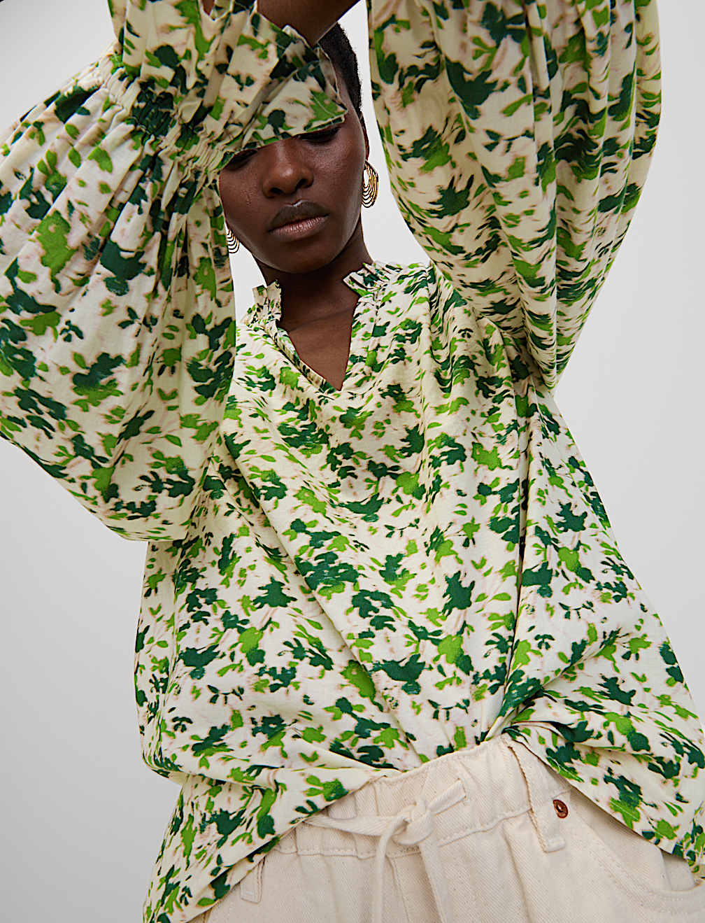 Pure Cotton Floral Printed Blouse