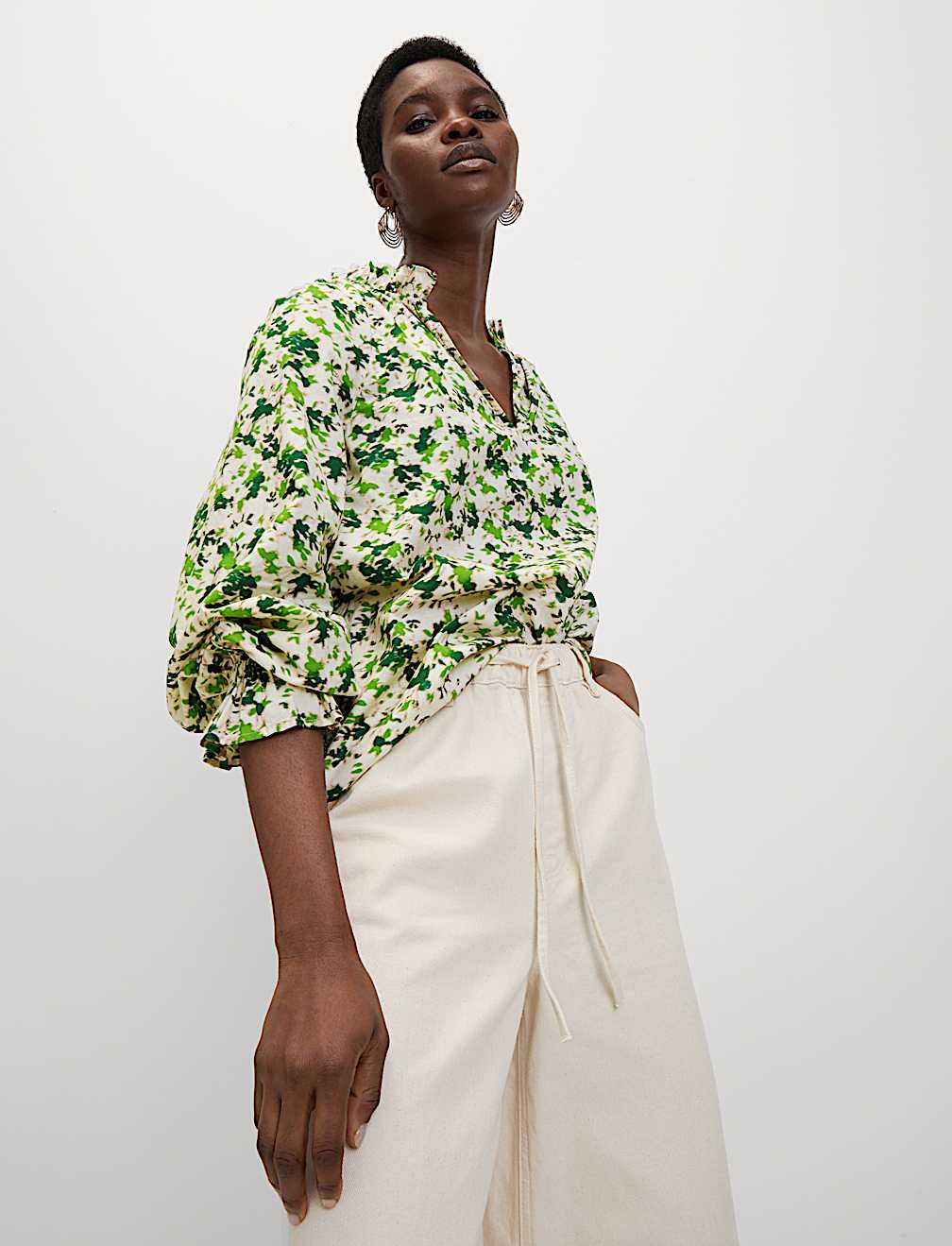 Pure Cotton Floral Printed Blouse