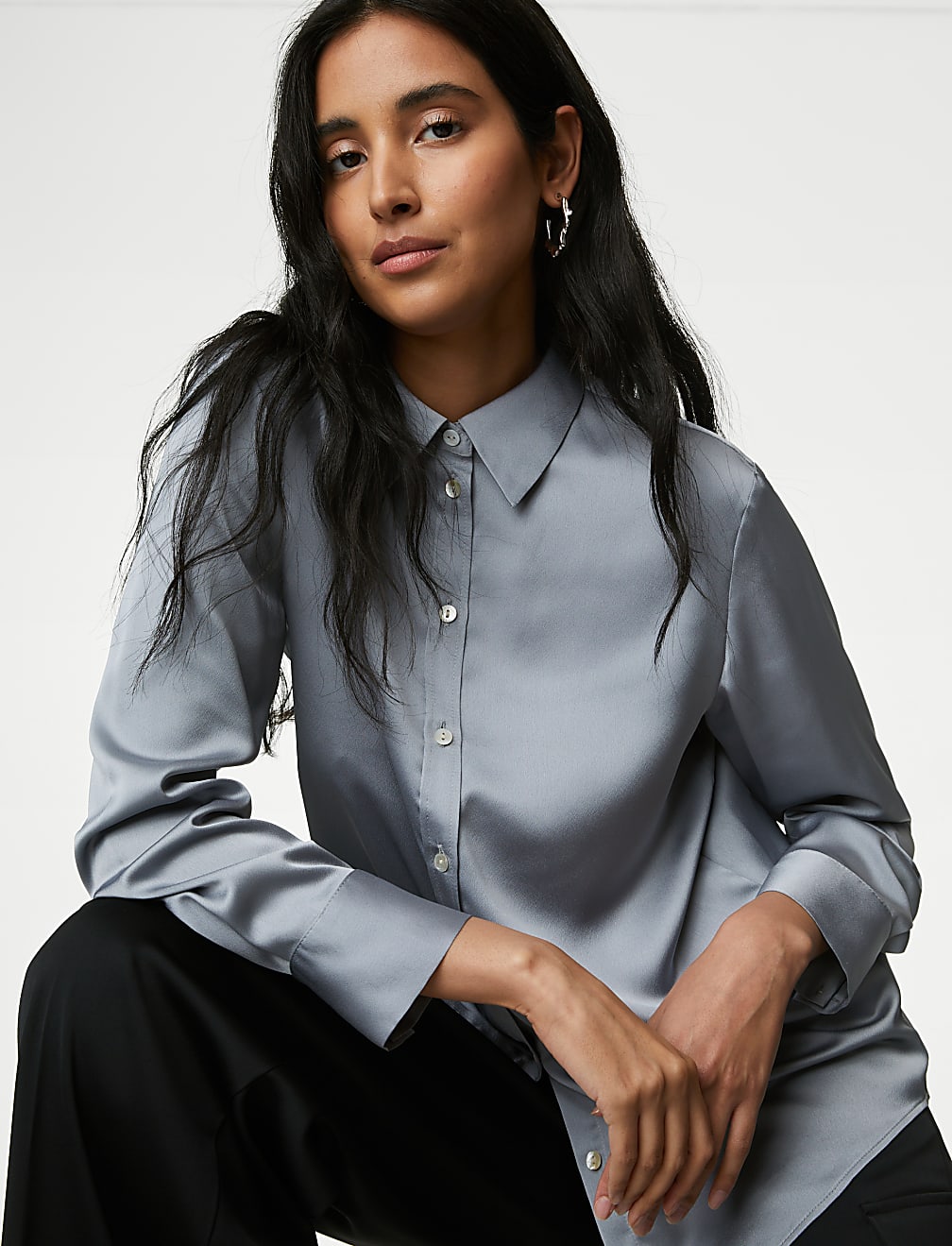 Satin Collared Shirt