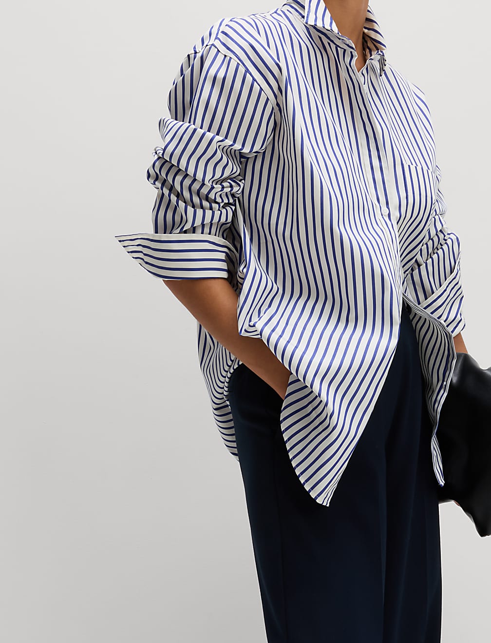 Pure Cotton Striped Collared Shirt