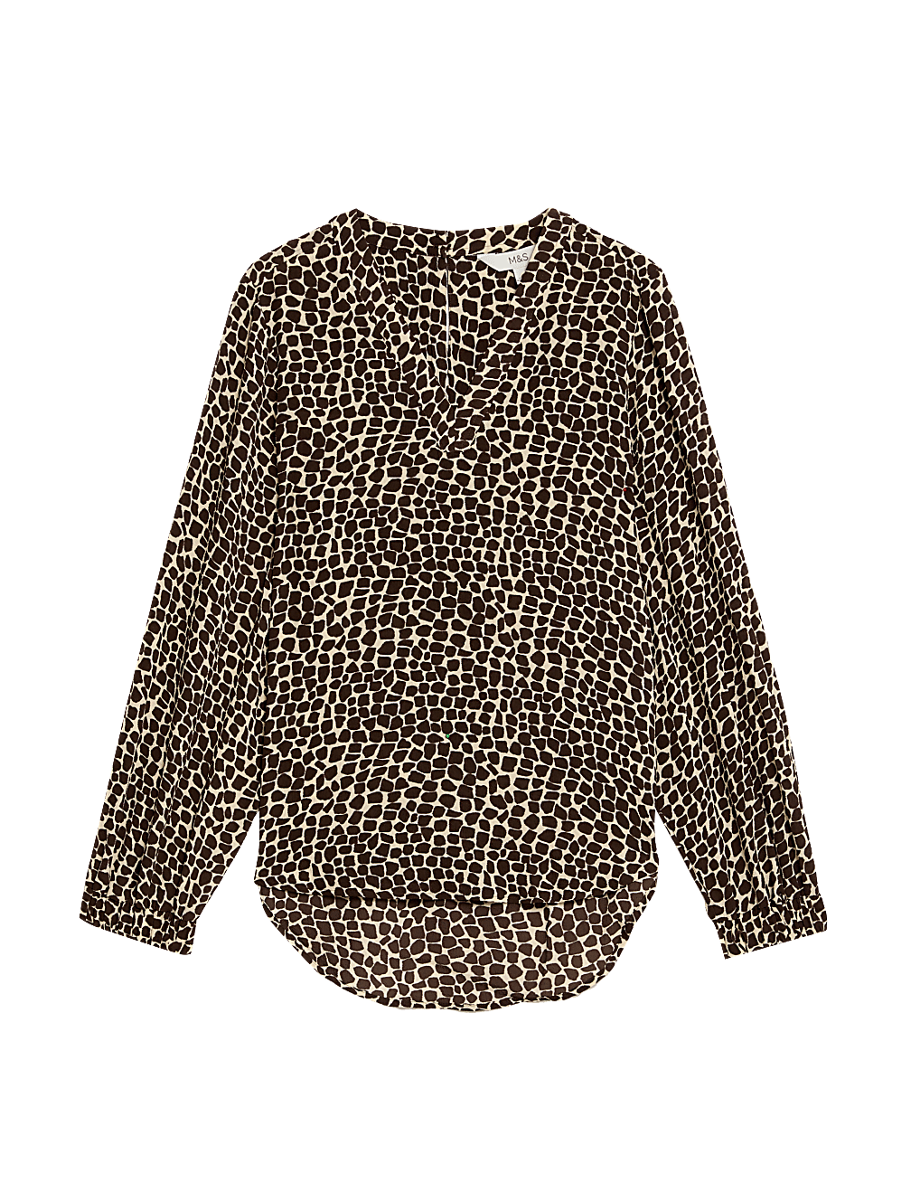 Buy Animal Print V-Neck Popover Blouse at Marks & Spencer