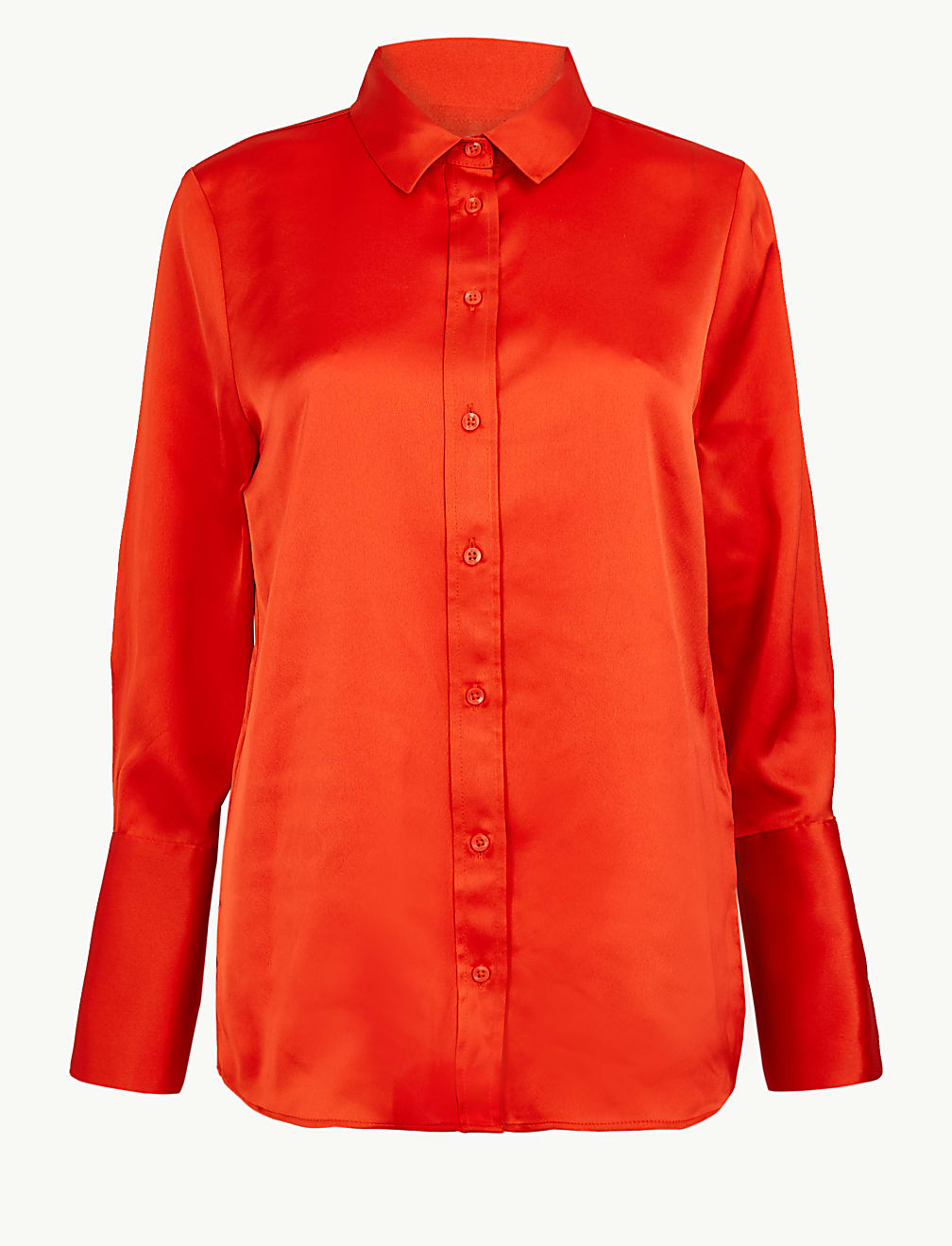 Satin Flared Cuff Shirt