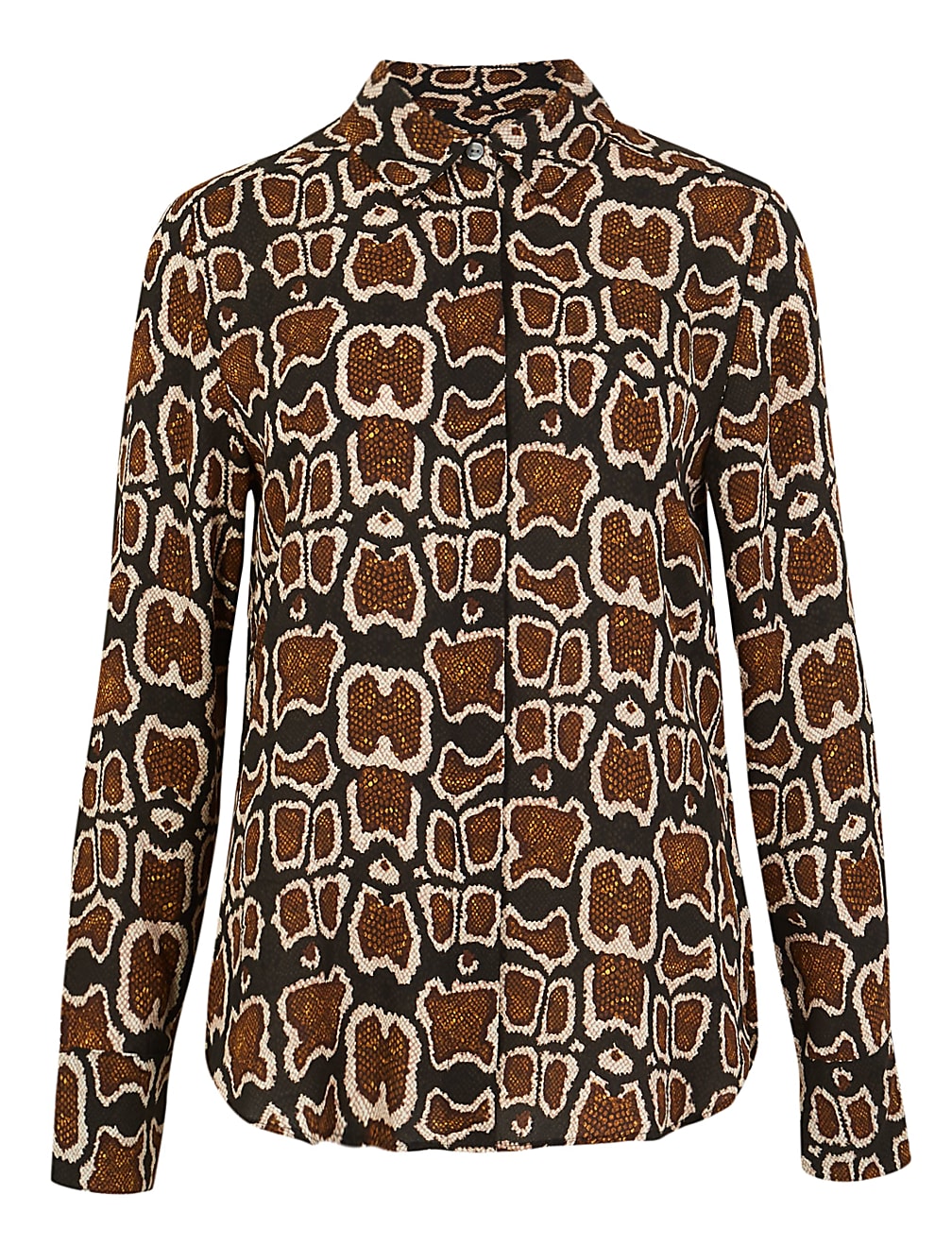 Animal Print Button Detail Shirt