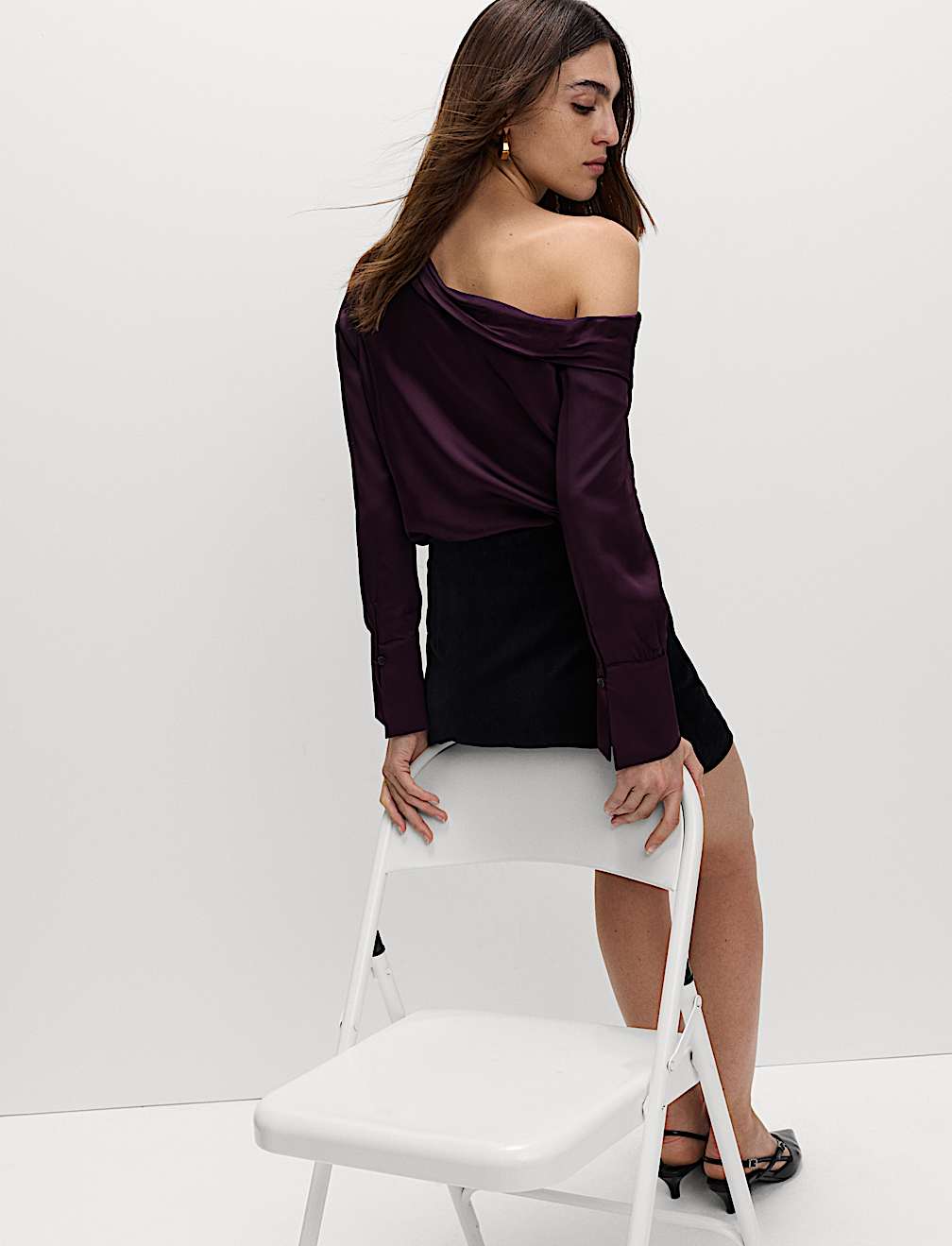 Satin Off The Shoulder Top