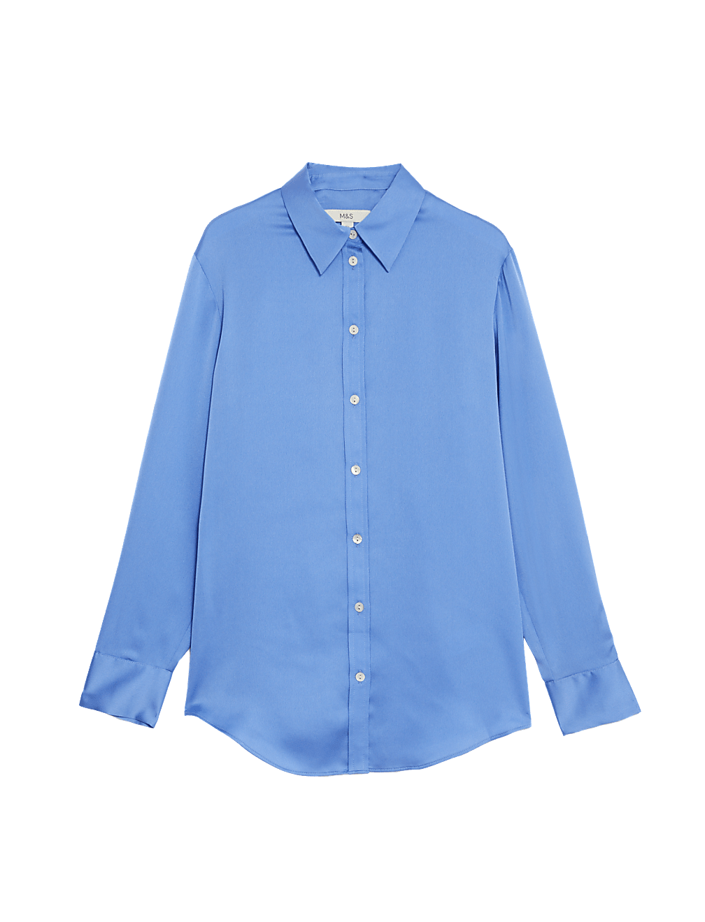 Satin Collared Button Through Shirt