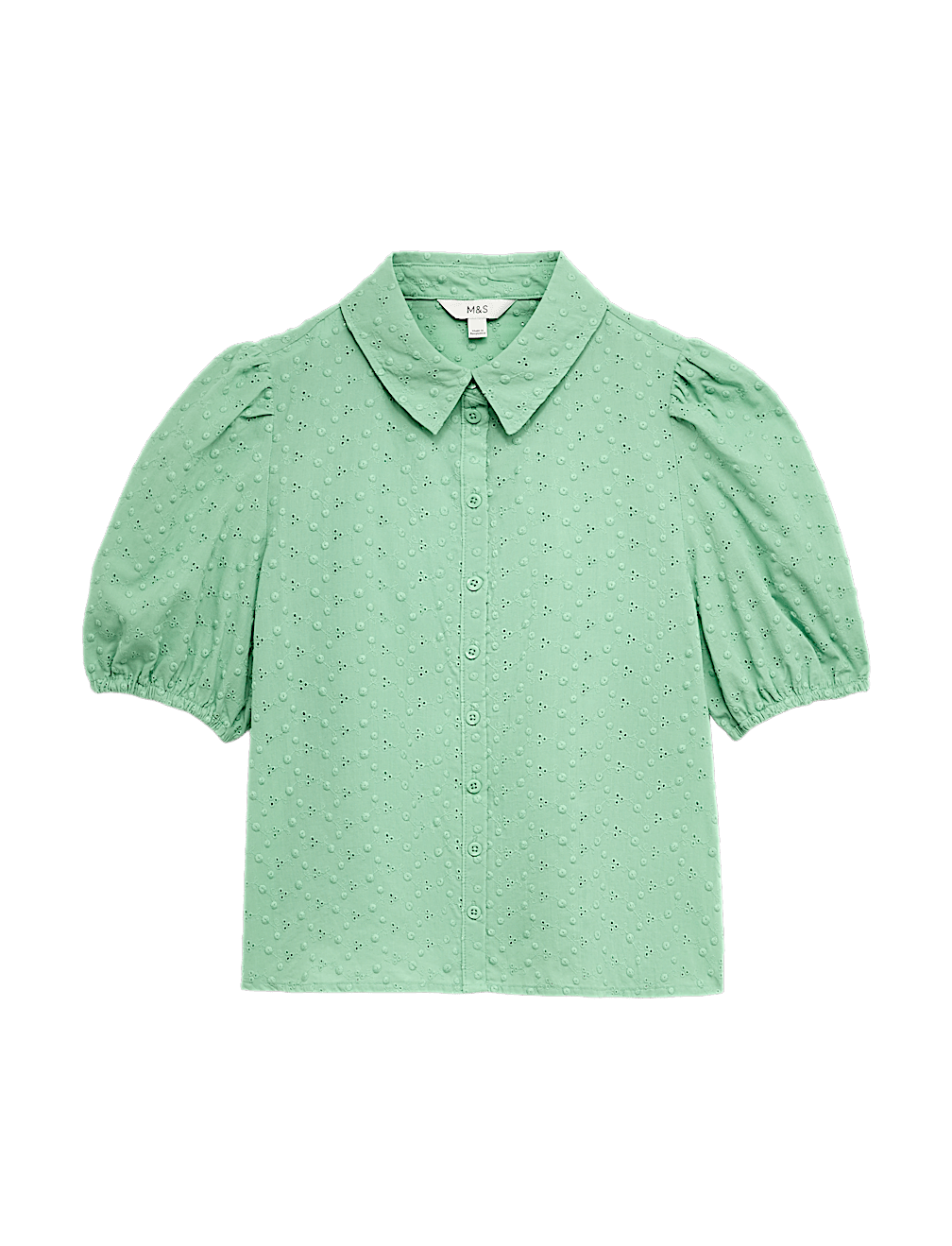 Pure Cotton Embroidered Button Through Shirt