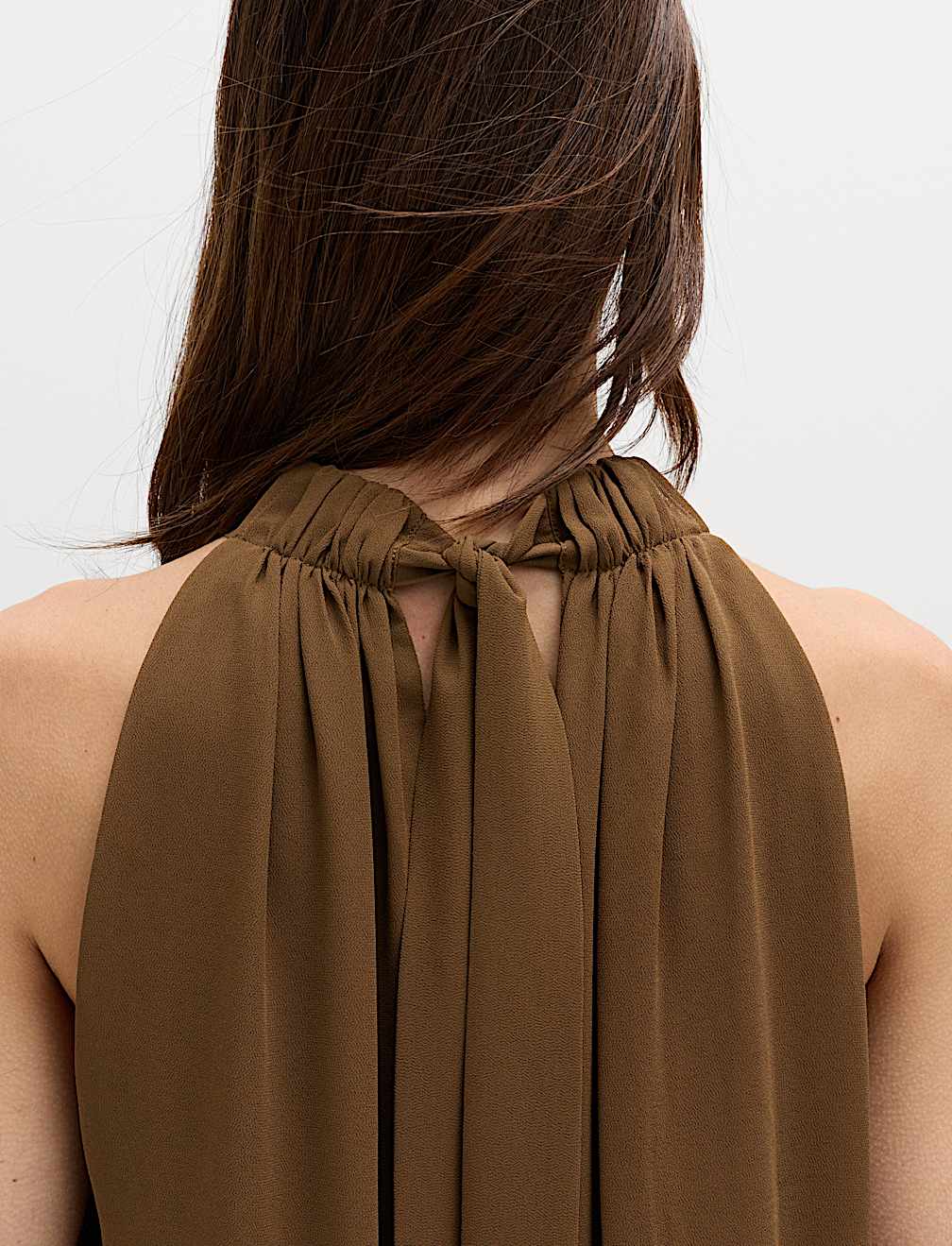 Draped Halter Neck Longline Top
