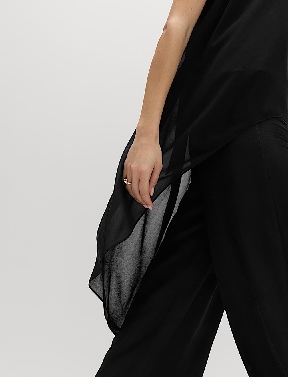 Draped Halter Neck Longline Top