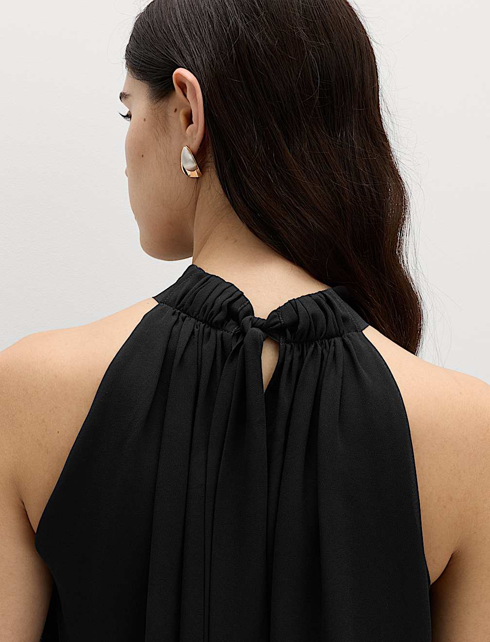 Draped Halter Neck Longline Top