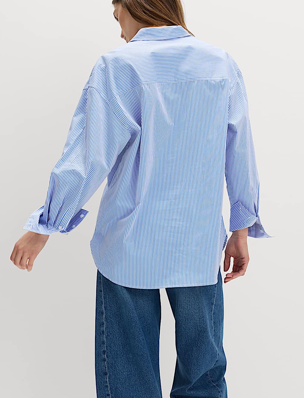 Pure Cotton Striped Oversized Shirt