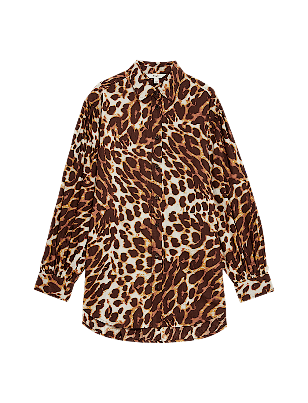 Pure Cotton Animal Print Collared Shirt
