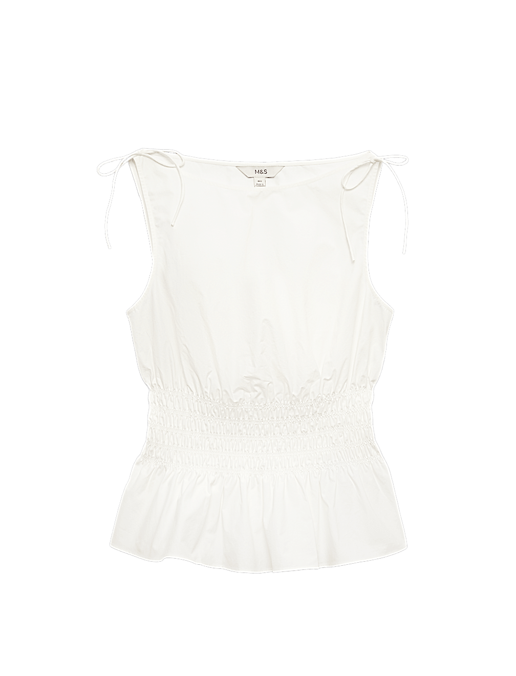 Pure Cotton Shirred Top